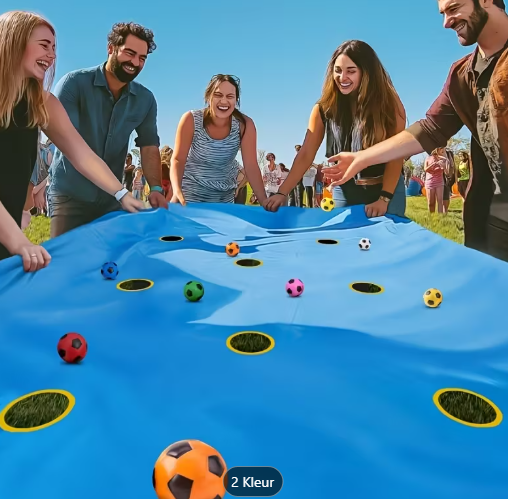6 kamp ballendoek blauw